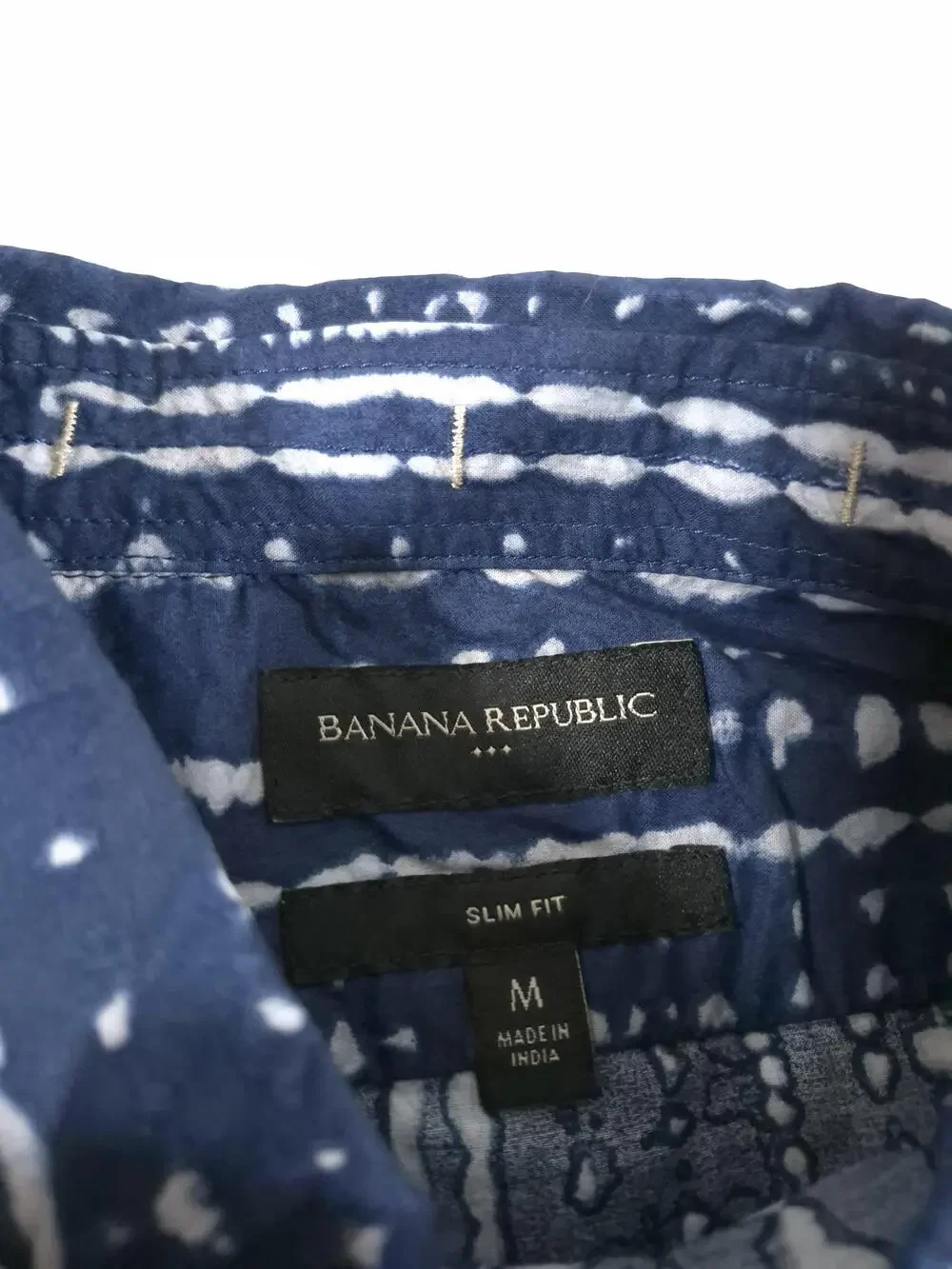 Banana Republic Men's M Blue Stripe Slim Fit Button Up Shirt NWT Organic Cotton